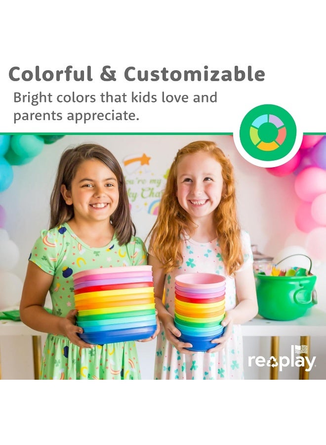 Replay Re Play Made in USA 12 Oz. Reusable Plastic Bowls, Pack of 4 Without Lid - Image 2