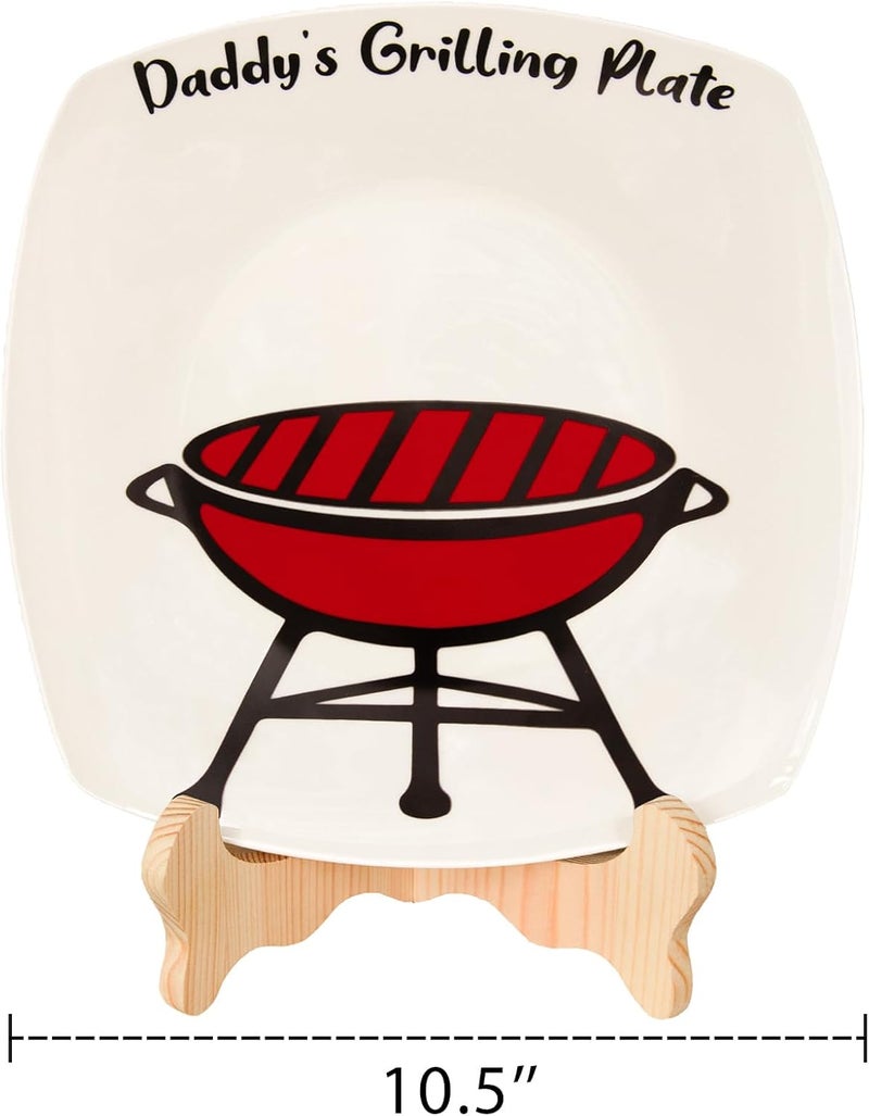 ORIENTAL CHERRY Father's Day Gifts - DIY Daddy's Grilling Plate with Handprint - Personalized Step Dad Gifts from Wife Kids - Funny BBQ Crafts Birthday Present Ideas for First Papa from Daughter Son - Image 3