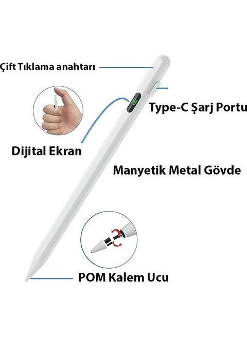 Polham Long Rechargeable Capacitive Stylus Touch Pen, Drawing and Writing Pen Compatible with Apple and Android