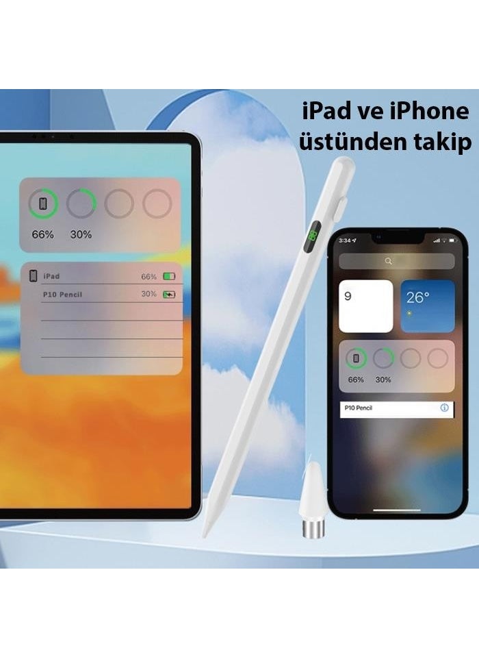 Polham Long Rechargeable Capacitive Stylus Touch Pen, Drawing and Writing Pen Compatible with Apple and Android