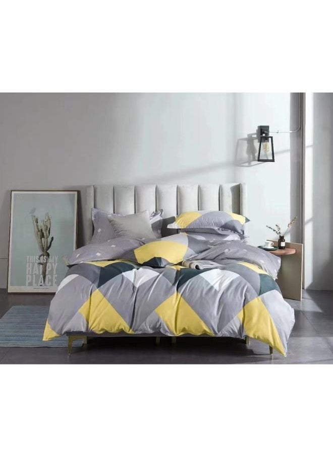 AL RAID Luxury King Size Duvet Cover Set – Includes 1 Duvet Cover 220x240cm, 1 Fitted Sheet 200x200+ 30cm and 4 Pillow Cases 50x75cm – Soft & Elegance Bedding Set 