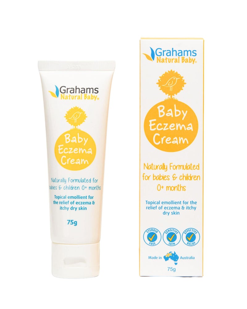 Grahams Natural Baby Eczema Cream Moisturizer for Newborn12 Years Rash Redness Dry Skin Itch Relief Colloidal Oatmeal Shea Butter SteroidFree FragranceFree for Sensitive Skin 75g