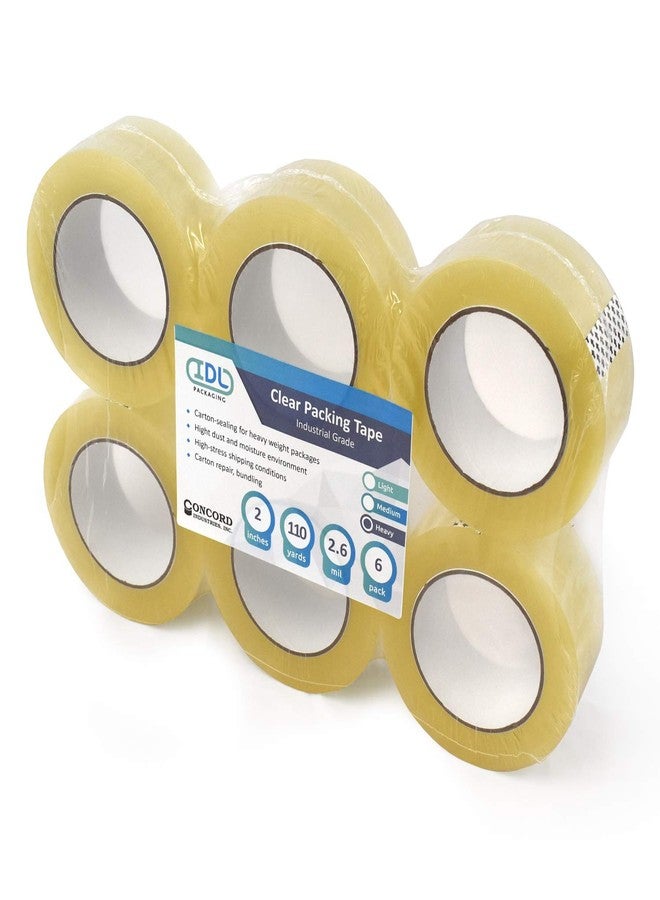 IDL Packaging شريط تغليف كونكورد من IDL Packaging مع موزع - 6 لفات من شريط شفاف، مقاس 2 بوصة × 2.6 مل × 110 ياردة - مثالي لإغلاق الكراتين أثناء النقل والشحن - Image 2