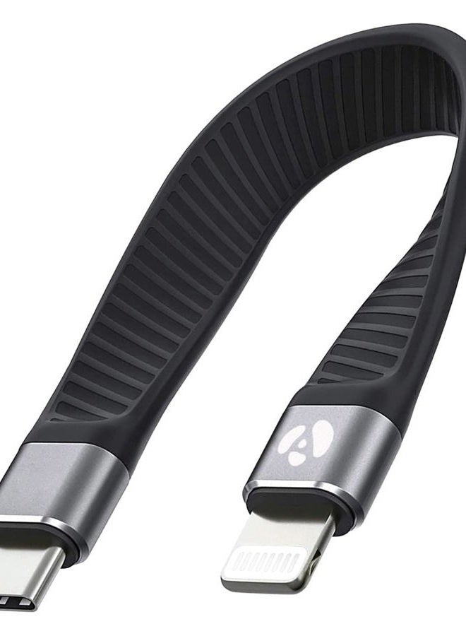 Afterplug USB C to Lightning Cable Short 0.4ft Apple MFi Certified iPhone USB C Cable 30W Fast Charging for iPhone 14/I4 Pro/14 Pro Max/13 12 Pro Max/11/ SE/XR, AirPods, iPad Air Mini, MacBook - Black - Image 1