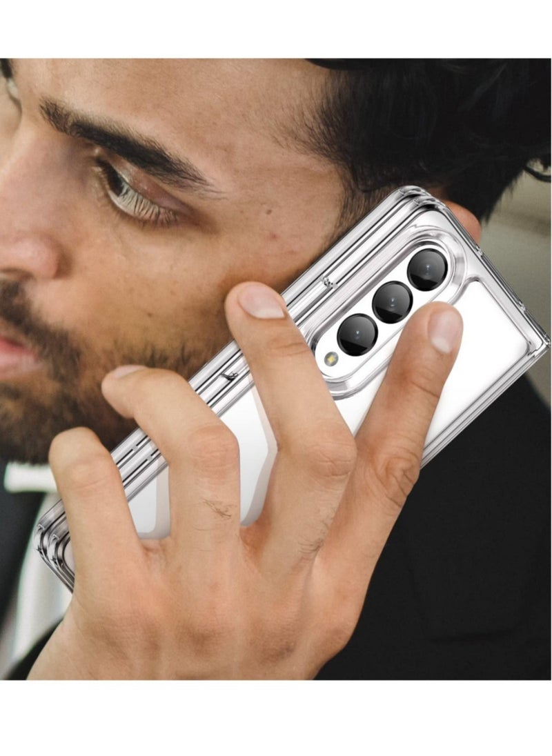 Raxoom Samsung Galaxy Z Fold 4 5G Case, Clear Soft TPU Bumper Anti-Scratch Hard Acrylic Back Cover Hybrid 2 in 1 Shockproof Phone Case for Samsung Galaxy Z Fold 4 (2022) - Image 5