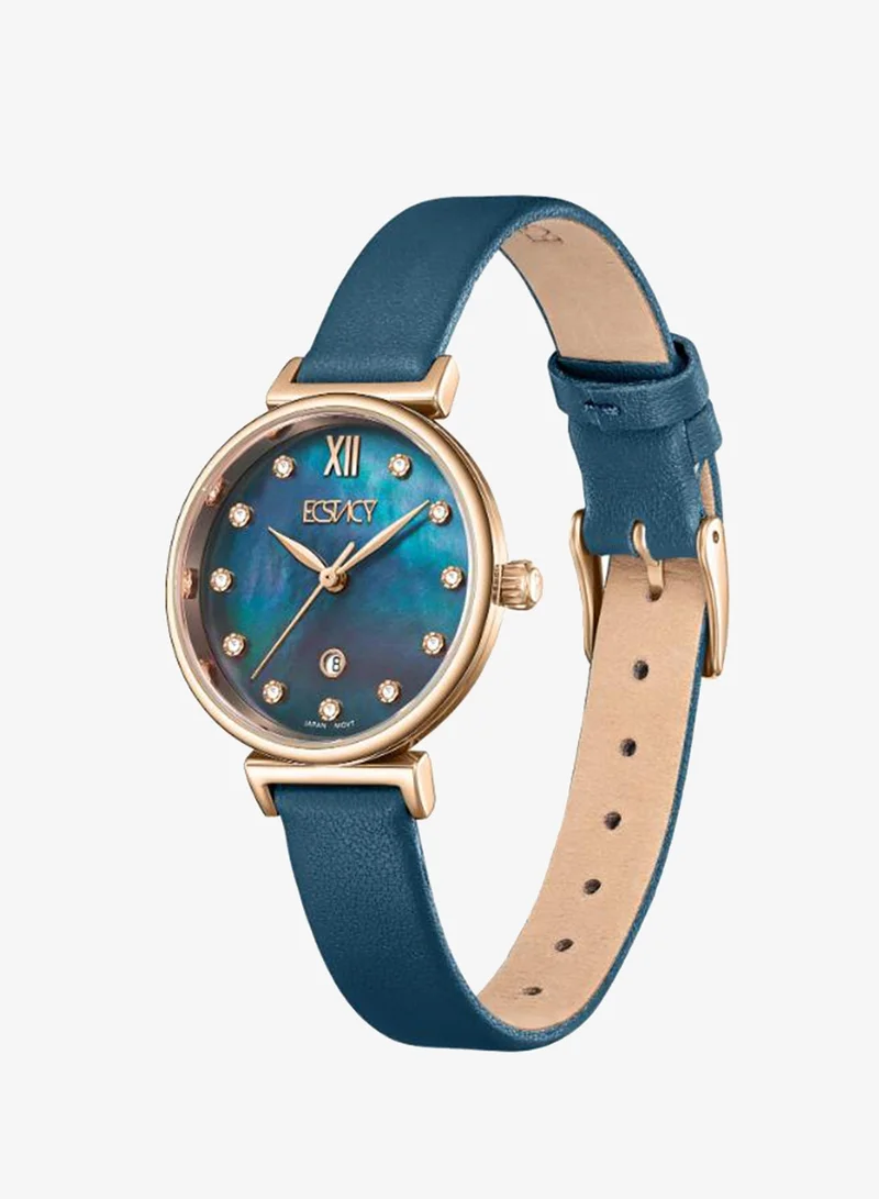 Ecstacy Women's Leather Analog Watch E25507-RLNMN - 30mm mm
