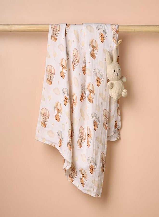 Cugo Baby Swaddle Blanket (Hot Air Balloon) - Soft, Cozy & Secure for Newborns | Baby Blanket | Baby Quilt - Image 2