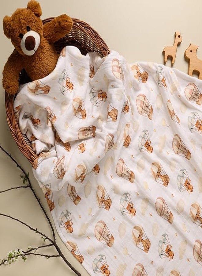 Cugo Baby Swaddle Blanket (Hot Air Balloon) - Soft, Cozy & Secure for Newborns | Baby Blanket | Baby Quilt - Image 1