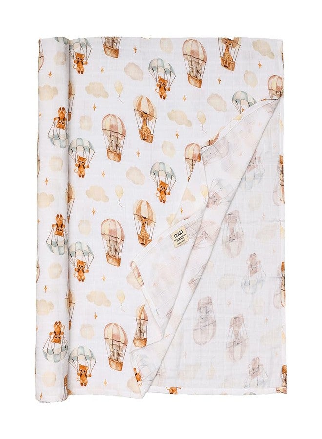 Cugo Baby Swaddle Blanket (Hot Air Balloon) - Soft, Cozy & Secure for Newborns | Baby Blanket | Baby Quilt - Image 4