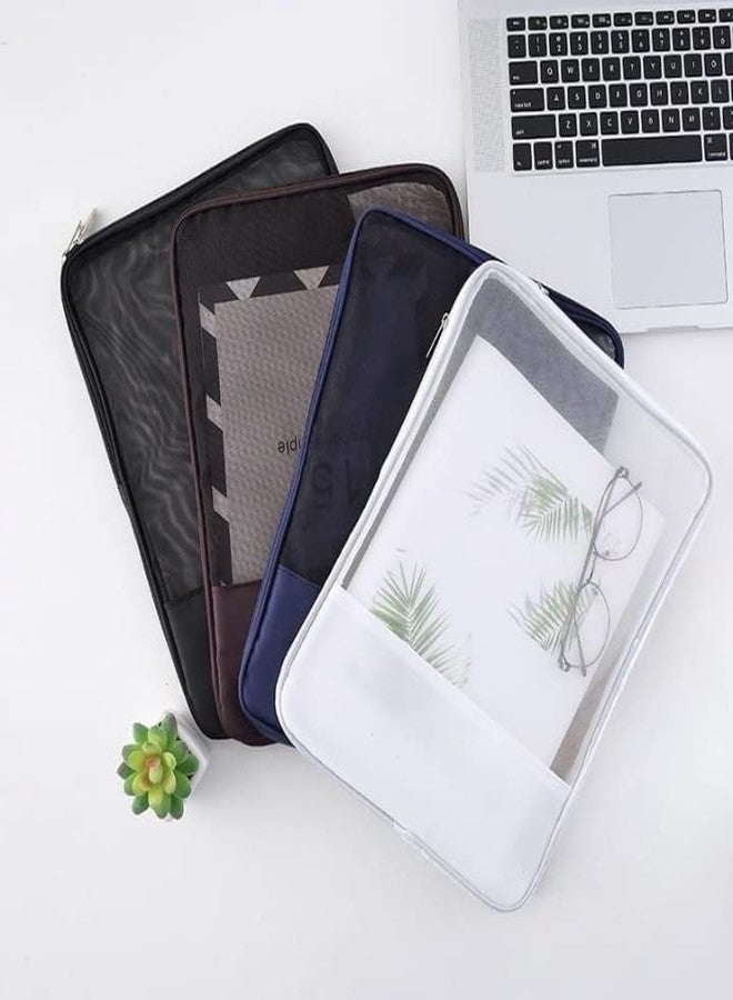 GION A4 File Pouch Document Mesh Bag Document Storage Bag Multi-Purpose Nylon Mesh Zip Pouch Bag Student Pencil Case Document Pouch (1Pcs) - Image 3