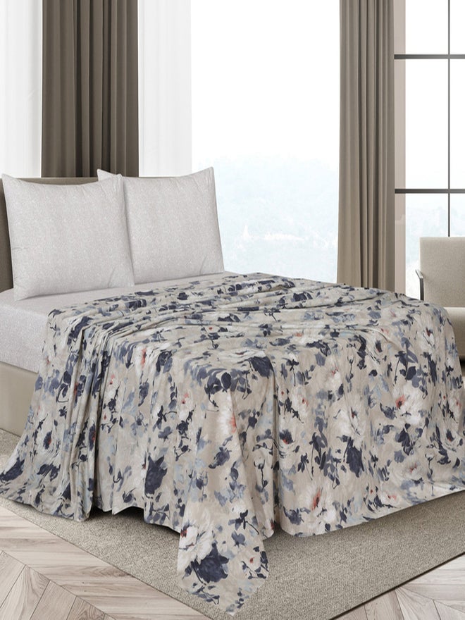 CANNON 4-Piece Bedsheet Super King Set Percale Printed T180 Angelina - Image 1