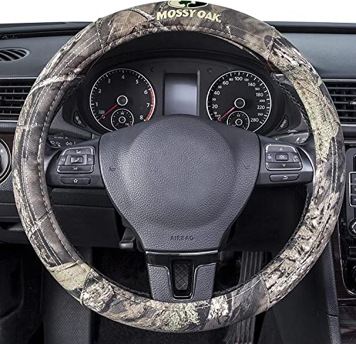 Mossy Oak Full Camo Steering Wheel Cover Made from Premium Cotton Twill Universal Fit for 14 12 to 15 inches Official Licensed Product - Image 1