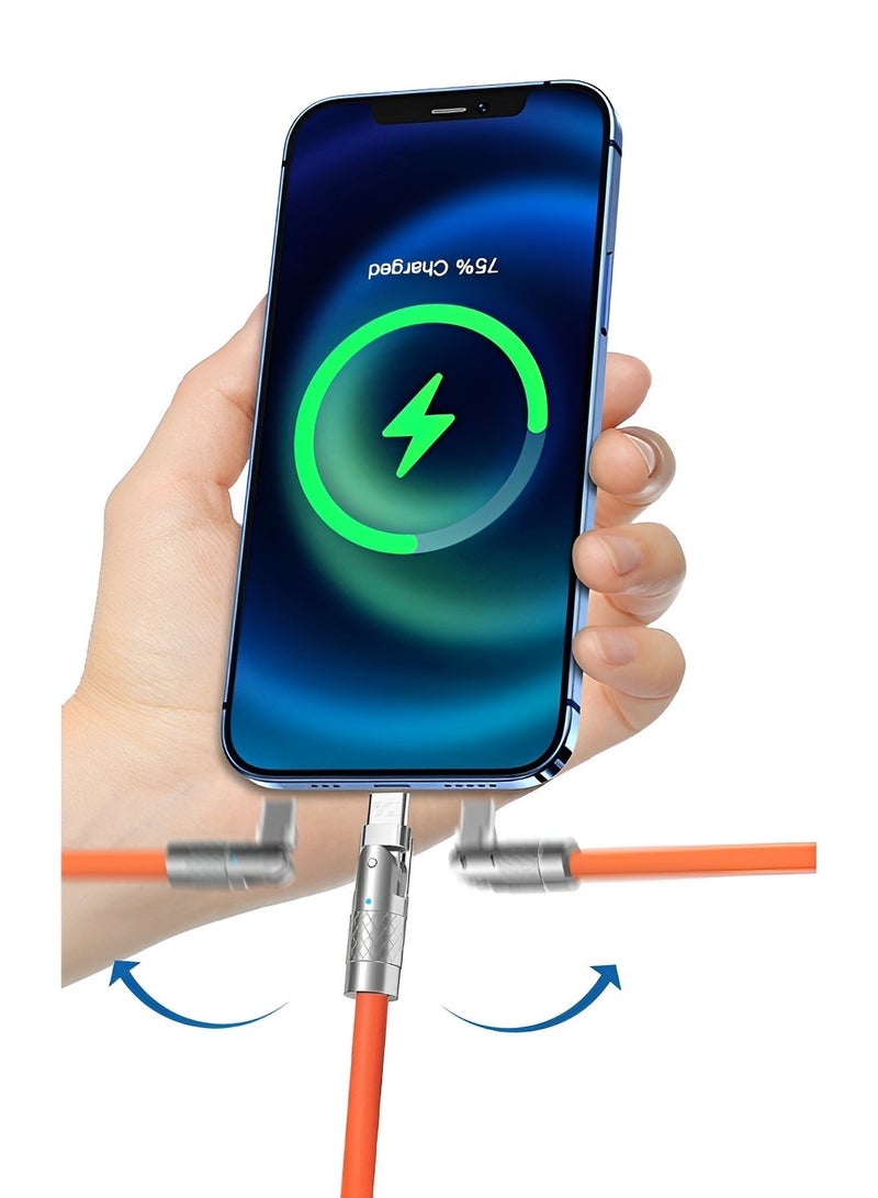 ريوكل كابل شاحن iPhone سريع الشحن يدور 180 درجة كابل شاحن Lightning طويل سلك شحن سريع لنظام IOS - Image 5