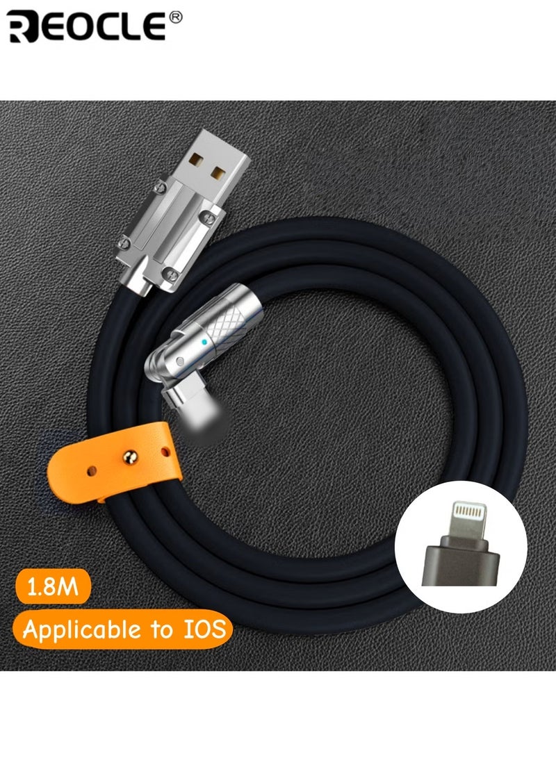 ريوكل كابل شاحن iPhone سريع الشحن يدور 180 درجة كابل شاحن Lightning طويل سلك شحن سريع لنظام IOS - Image 1
