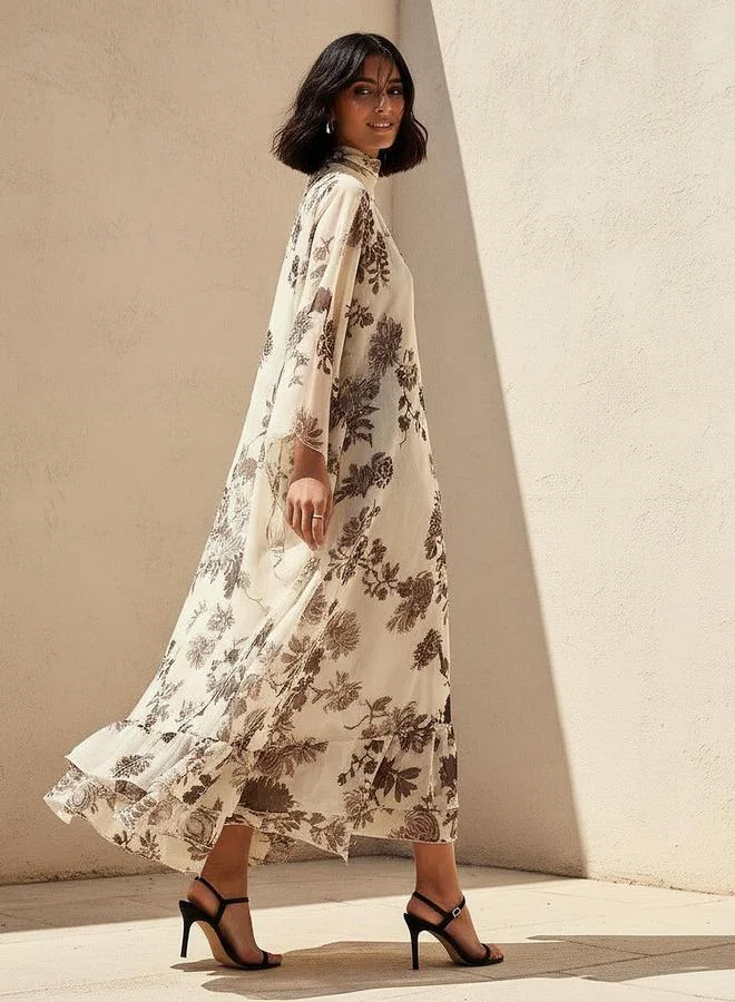 ايكونيك Iconic A line Midi Dress with Cape