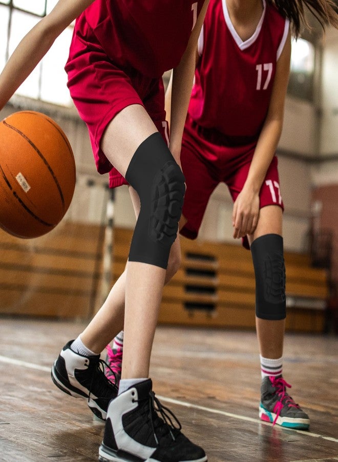 LUODITO Wrestling Knee Pads for Kids Youth Adult, Knee Compression Sleeve for Basketball Volleyball Football, 1 Pair Short Knee Pads Sleeves ((#2) Black-2pcs,Medium) - Image 5