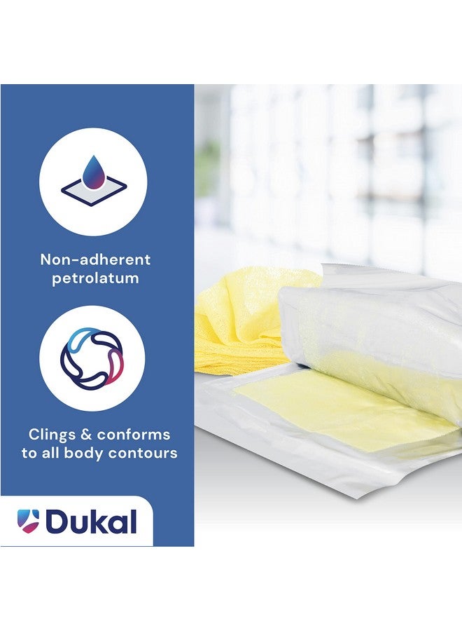 Dukal 214 Xeroform Petrolatum Gauze, Sterile, 2" W x 2" L 25 Count (Pack of 1) - Image 2