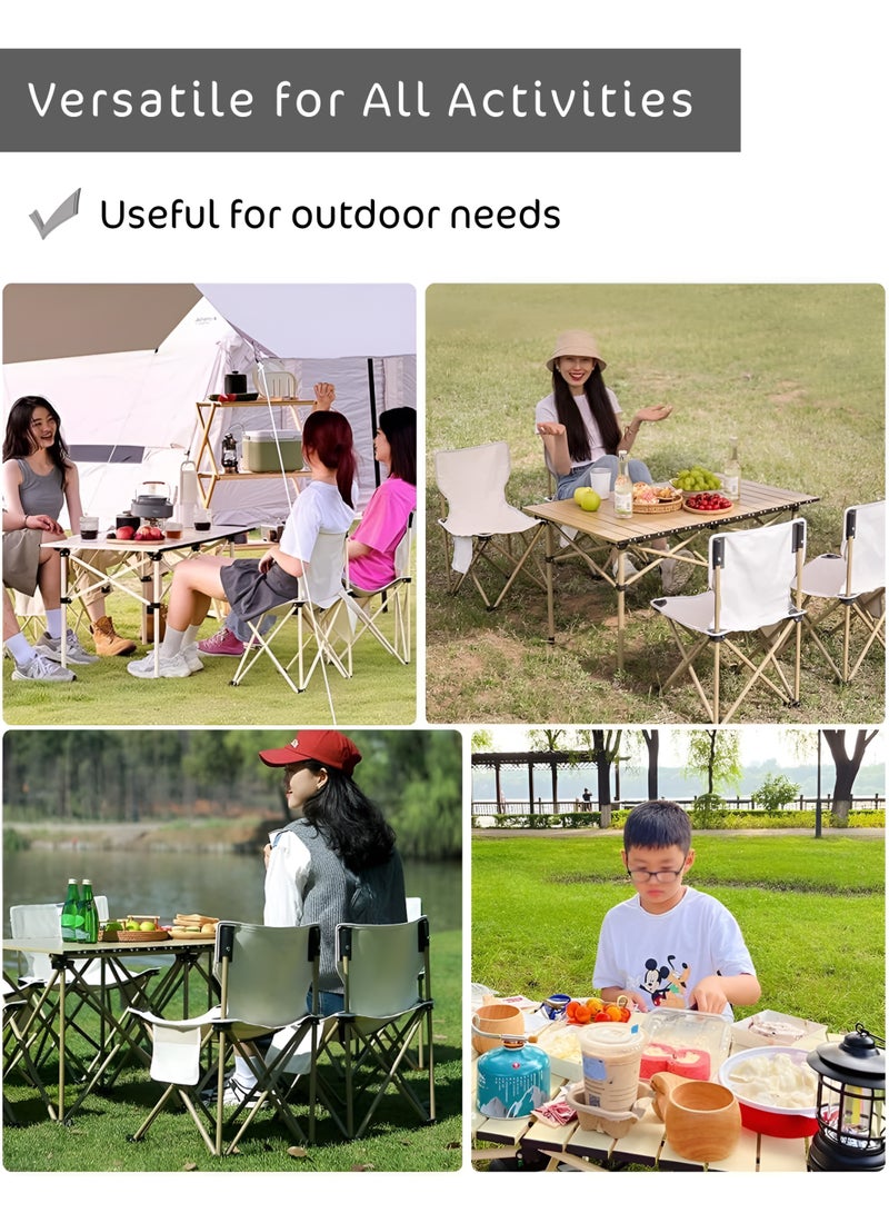 DBLEW Foldable Camping Chair with Carry Bag 35x35x65cm , Portable Lightweight Outdoor Folding Chair with Side Pocket, Stable X-Frame, Anti-Slip Feet for Camping, Picnic, Beach, Fishing, Hiking and Travel 140kg Load-Bearing Capacity - Image 5