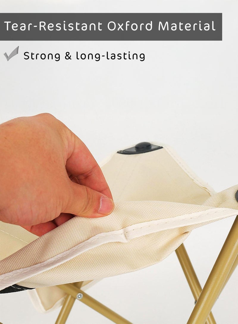 DBLEW Foldable Camping Chair with Carry Bag 35x35x65cm , Portable Lightweight Outdoor Folding Chair with Side Pocket, Stable X-Frame, Anti-Slip Feet for Camping, Picnic, Beach, Fishing, Hiking and Travel 140kg Load-Bearing Capacity - Image 3