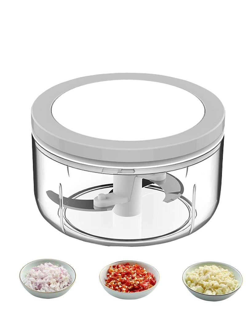 Excefore مفرمة طعام يدوية، مفرمة خضروات، مفرمة 550 مل، مفرمة خضروات يدوية، مفرمة بصل، للخضروات واللحوم والزنجبيل والفلفل والفواكه والمكسرات والأعشاب وما إلى ذلك - Image 1