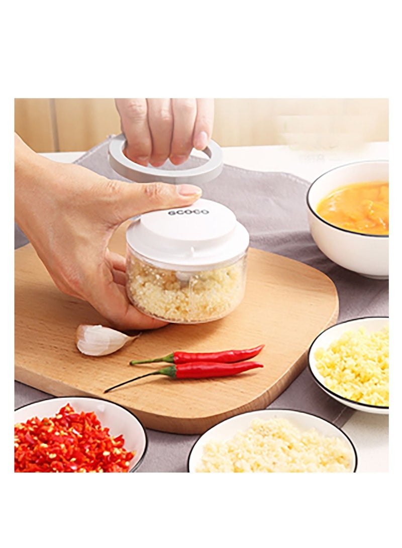 Excefore مفرمة طعام يدوية، مفرمة خضروات، مفرمة 550 مل، مفرمة خضروات يدوية، مفرمة بصل، للخضروات واللحوم والزنجبيل والفلفل والفواكه والمكسرات والأعشاب وما إلى ذلك - Image 2