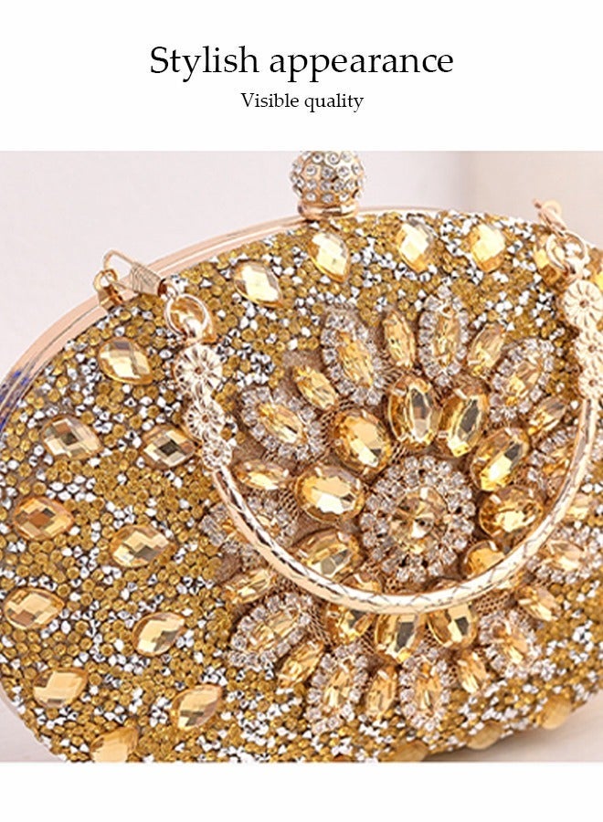 DUNISO Crystal Clutch Bag, Evening Bag, Shiny Luxury Rhinestone Wedding Bridesmaid Handbag, Party Bag, Shiny Banquet Handbag Evening Dress Rhinestone Bag, Suitable For Wedding, Banquet, Party - Image 4