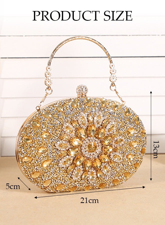 DUNISO Crystal Clutch Bag, Evening Bag, Shiny Luxury Rhinestone Wedding Bridesmaid Handbag, Party Bag, Shiny Banquet Handbag Evening Dress Rhinestone Bag, Suitable For Wedding, Banquet, Party - Image 2