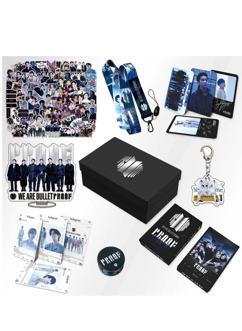 EHOME Bts New Album PROOF Gift Box With Lomo Cards, Acrylic Stand, Hand Account Tape, Keychain, Lanyard, Stickers, Photo Card  - Image 1