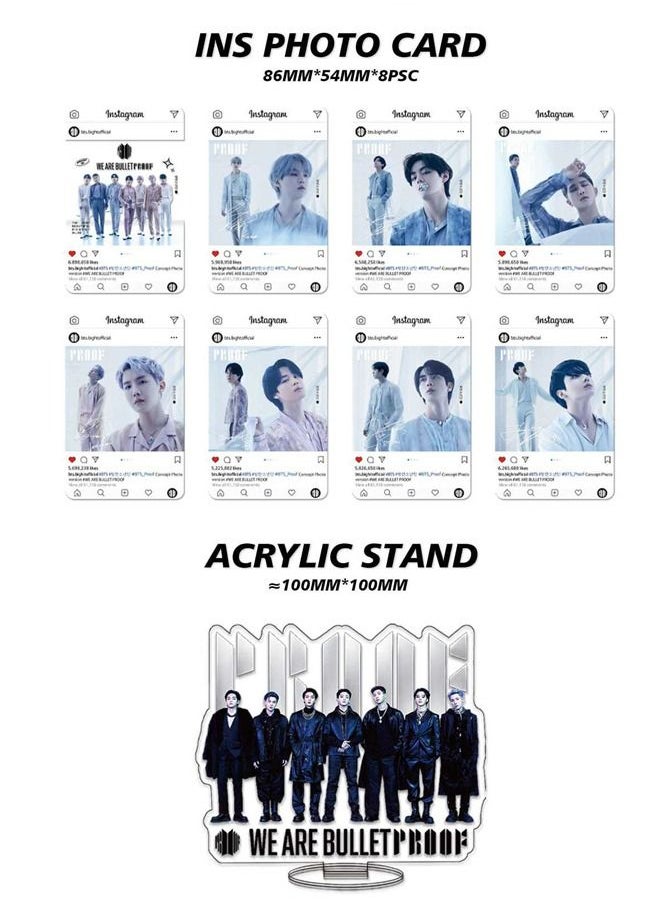 EHOME Bts New Album PROOF Gift Box With Lomo Cards, Acrylic Stand, Hand Account Tape, Keychain, Lanyard, Stickers, Photo Card  - Image 3