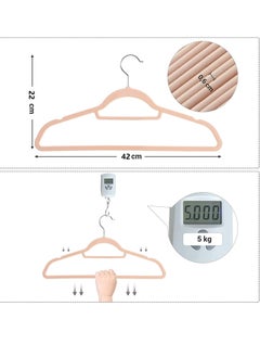 Red Dot Gift 100 Pieces 42cm Pink Non-Slip Velvet Clothes Hanger with 360 Degree Rotatable Hook Durable and Slim  - Image 2