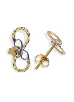 Dual Tone Gold Twin Infinity Stud Earrings 18KT - FKJERN18KU3080