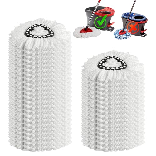 APOCHON 20 Pack Mop Replacement Heads Microfiber Spin Mop Refills for EasyWrin 1Tank System 360 Degree Mop Replacement Head Machine Washable Spin Mop Replace Head for Easy Floor Cleaning - Image 2