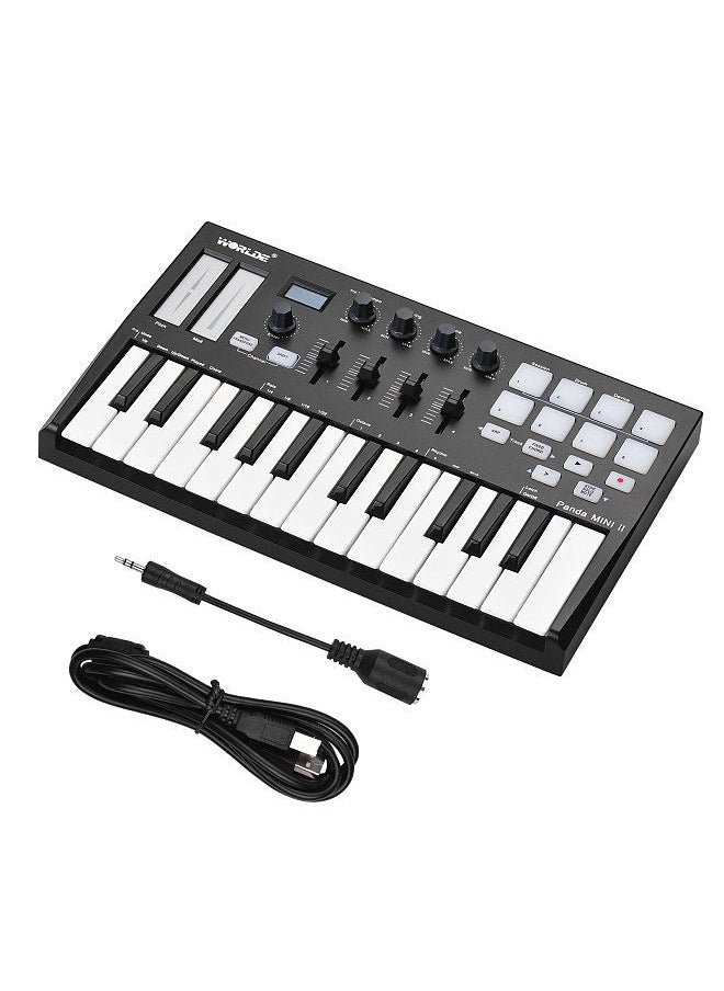 WORLDE - Panda Mini Ii Portable 25-Key Usb Midi Keyboard Controller With 8 Rgb Backlit Trigger Pads 4 Assignable Control Knobs 4 Assignable Sliders - Image 1