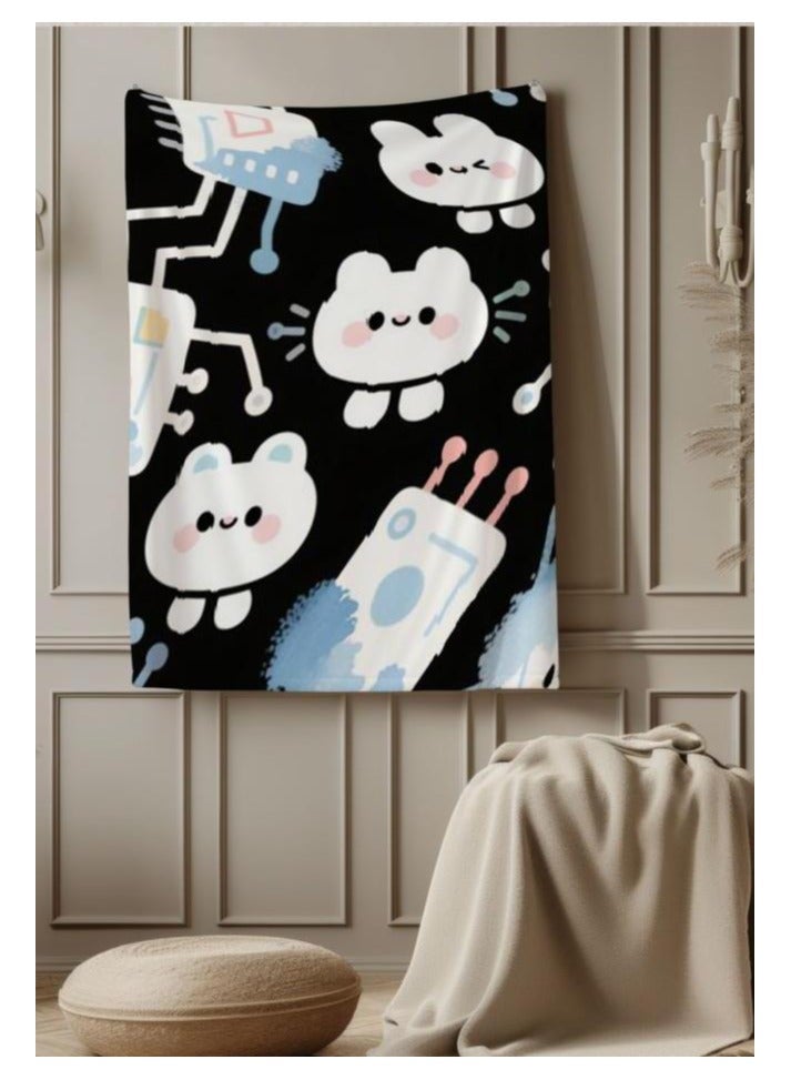 عام بطانية رقيقة من الفانيلا الكرتونية للأطفال أو الطلاب (دافئة ومريحة ومناسبة للنوم والألعاب) 100 سم * 150 سم - Image 4