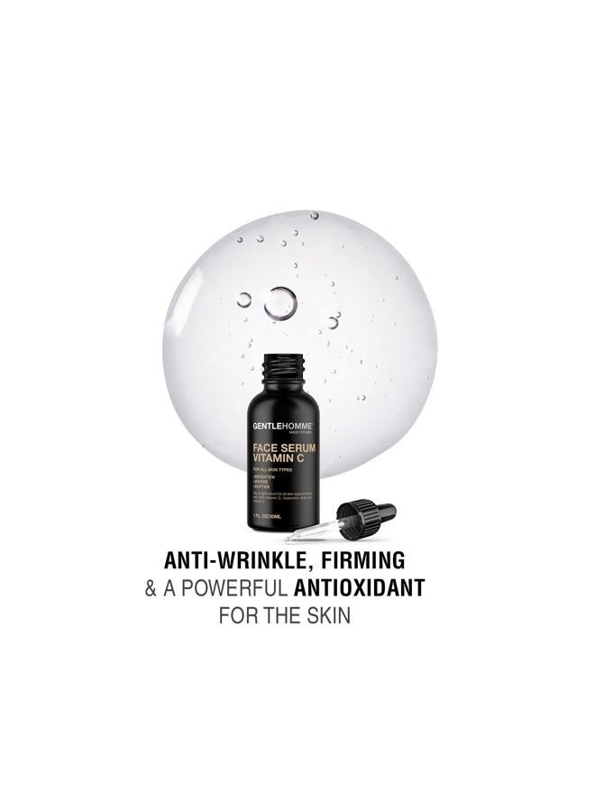 GENTLEHOMME سيروم فيتامين سي للوجه - سيروم للوجه للرجال - مع 20% فيتامين سي، حمض الهيالورونيك وفيتامين E - يساعد على تفتيح، إنعاش وتنعيم البشرة - سيروم نهاري وليل - لجميع أنواع البشرة - نباتي - 1 أونصة - Image 5