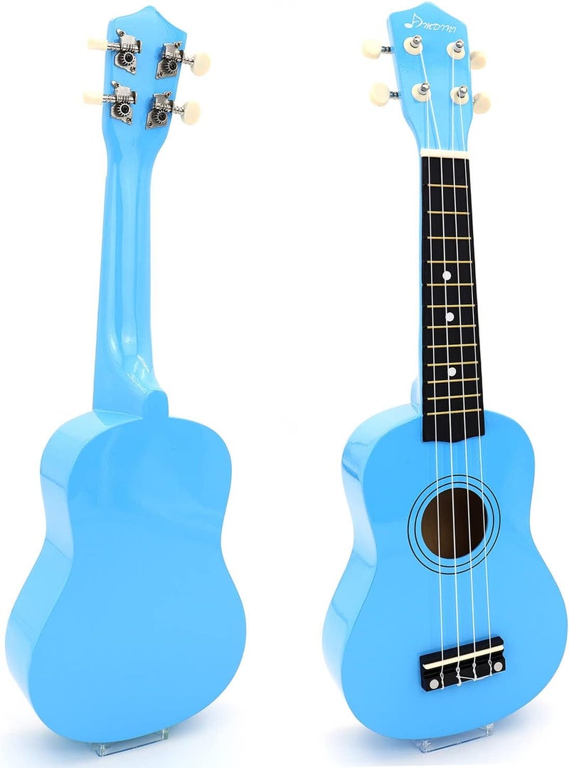 Amdini 21 Inch Ukulele for Beginners Basswood Soprano Ukelele Kit for Kids Adult Student Starter Mini Guitar Ukalelee Pack Bundle with Book Gig Bag Tuner Strap Picks Nylon Strings (Blue) - Image 3