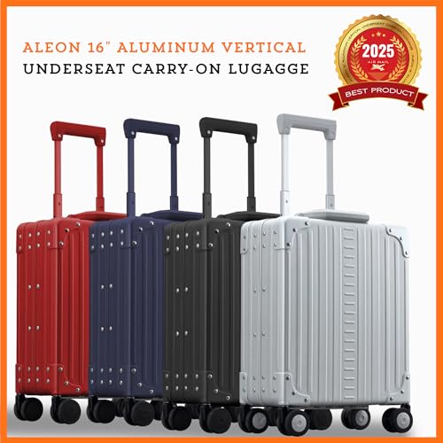 Aleon All Aluminum Lightweight 16” Premium Vertical Underseat Carry-On Luggage. Business Briefcase with Wheels - Hardshell Suitcase - Image 4