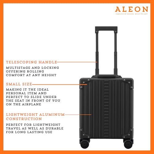 Aleon All Aluminum Lightweight 16” Premium Vertical Underseat Carry-On Luggage. Business Briefcase with Wheels - Hardshell Suitcase - Image 2