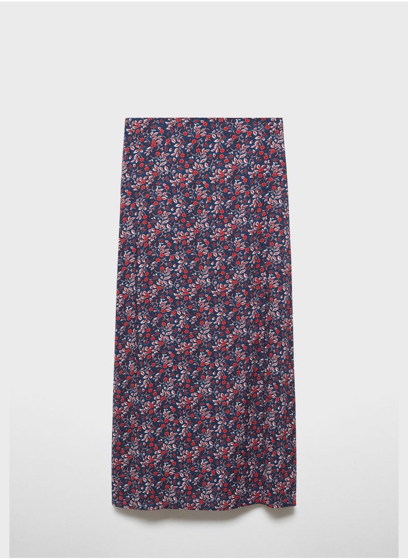 MANGO - Youth Floral Print Midi Skirt - Image 1