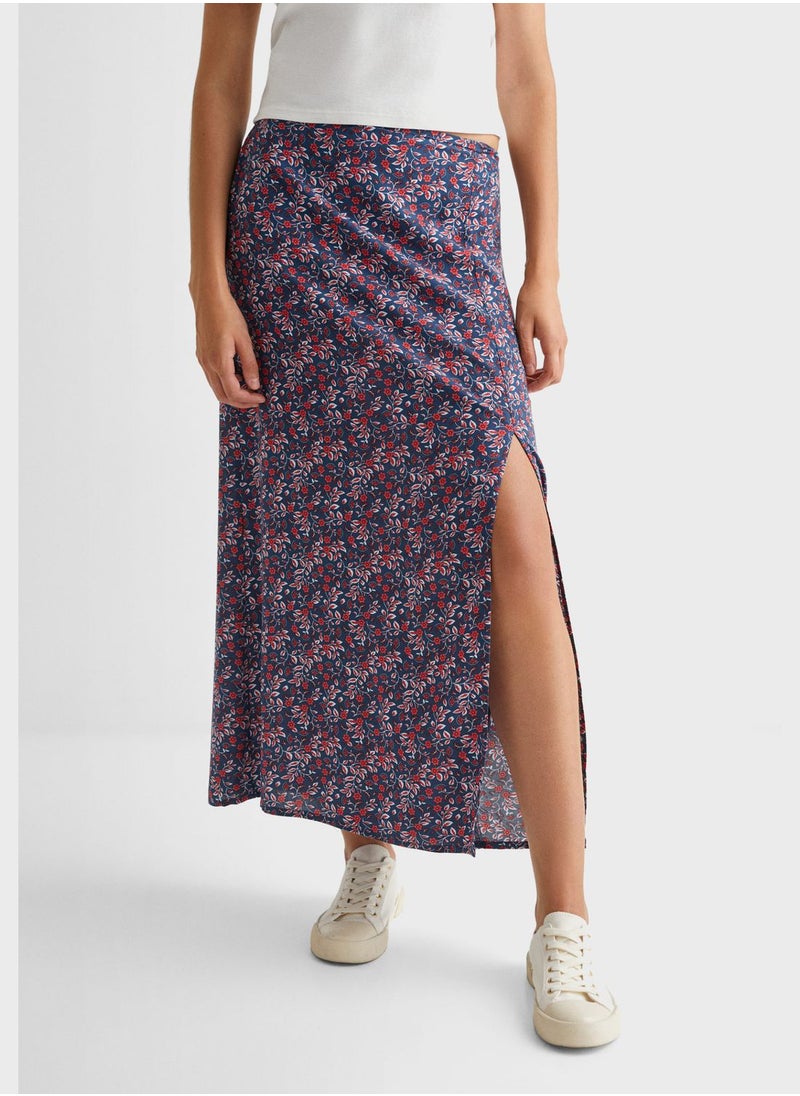 MANGO - Youth Floral Print Midi Skirt - Image 1