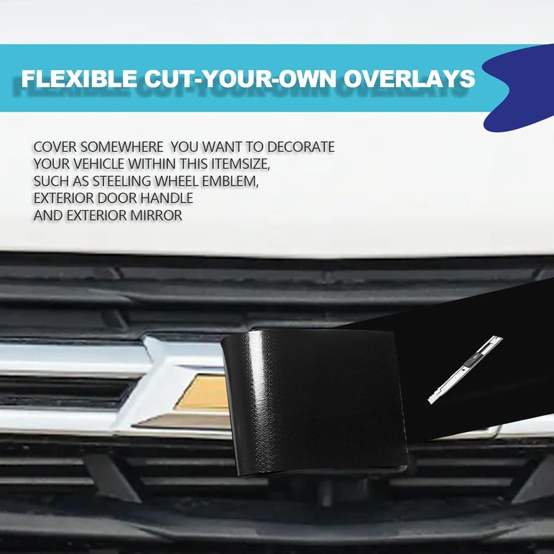 RBOKO 3PCS DIY Carbon Fiber Decals Emblem Kit - Image 5