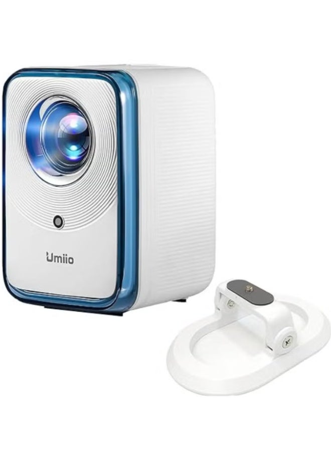 Umiio U20 Portable Smart Projector 200 ANSI Lumens with 4K Support, Android 9, 2.4G/5G WiFi, Bluetooth, Auto Keystone, HDMI USB Audio, Built-In Speaker & Stand, Home Theater, Gaming & Office, White - Image 1