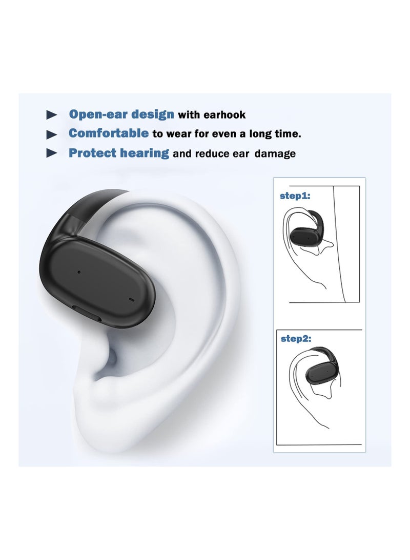 Excefore Lightweight Open Ear Headphones - Wireless Bluetooth Air Bone Conduction Headset with Earhooks  - Image 2