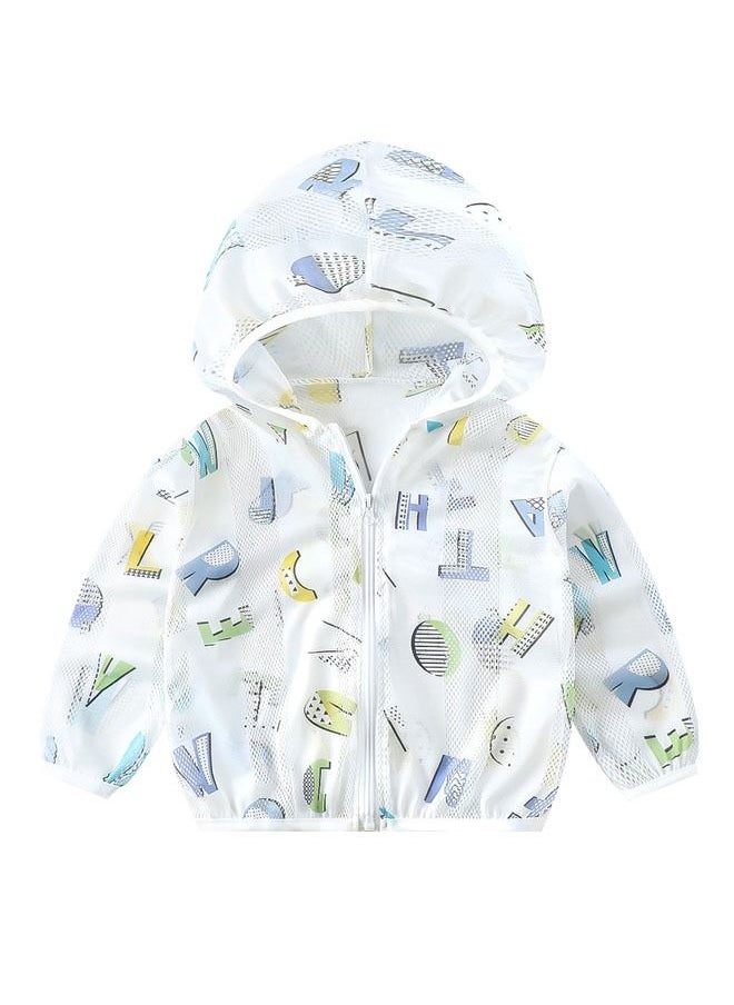 ZCM-HAPPY - Kids Print Hooded Sun Protection Jacket Lightweight Breathable UV Protection - Image 1