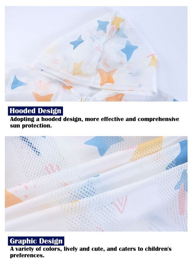 ZCM-HAPPY - Kids Print Hooded Sun Protection Jacket Lightweight Breathable UV Protection - Image 1