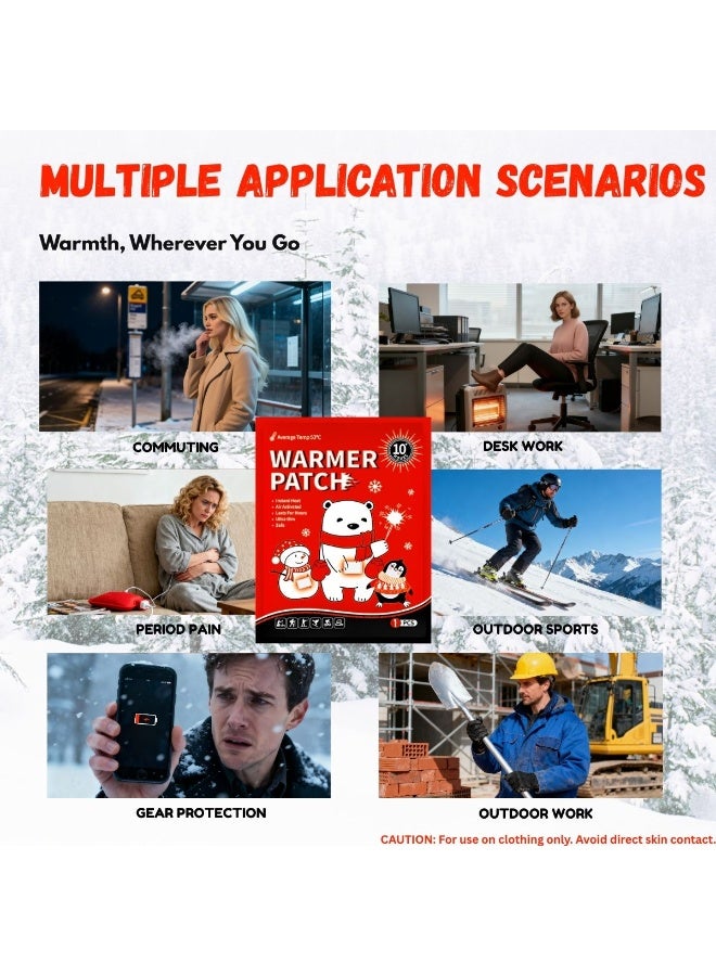 Body & Hand Warmers - Up to 10 Hours of Long Lasting Heat, Natural Odorless Air Activated Adhesive Heat Patches - Safe & Multipurpose for Outdoor Work, Commuting, Winter Sports & Phone Warmth - 10 Pack - Image 5