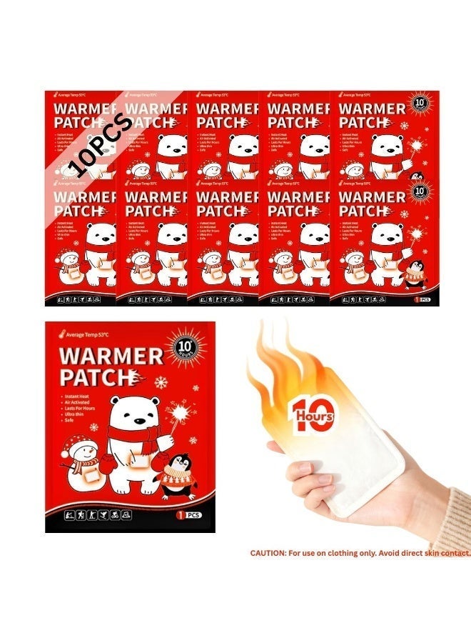 Body & Hand Warmer - Up to 10-Hour Consistent Safe Natural Heat, Odorless Air Activated Adhesive Warm Patches for Outdoor Work, Commuting, Winter Sports & Phone Warmth - 10 Count - Image 1