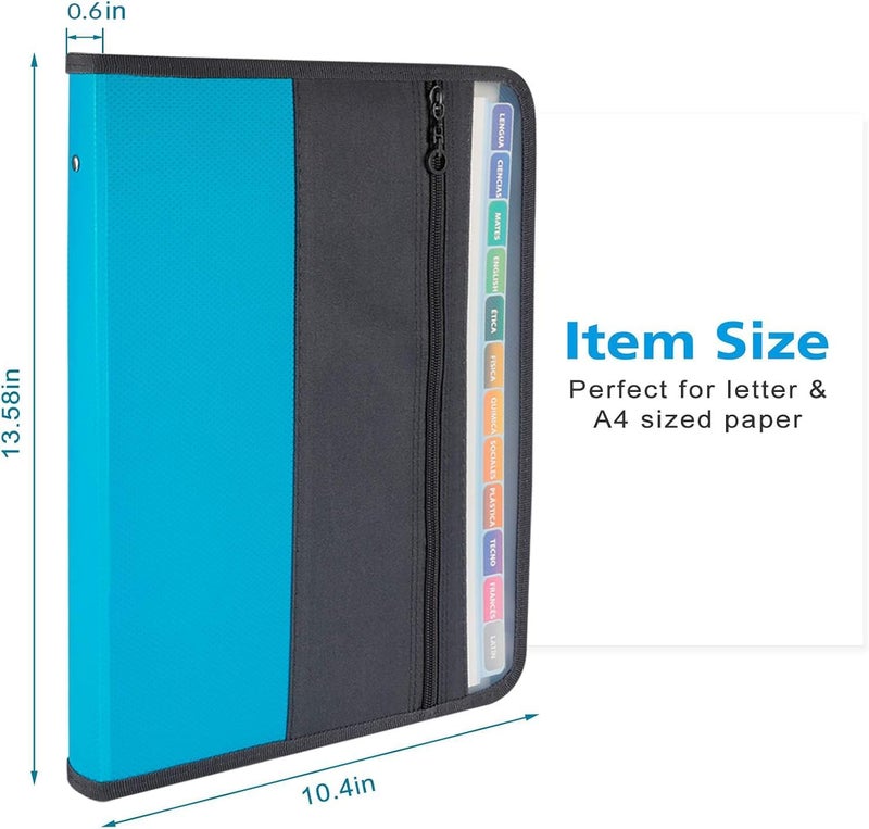 Sooez Accordion File Organizer with Safe Zipper, 12 Pocket Expanding File Folder with Front Pencil Pouch, Portable Monthly Paper Bill Tax Receipt Organizer, School Office Supplies, Letter Size, Teal - Image 5