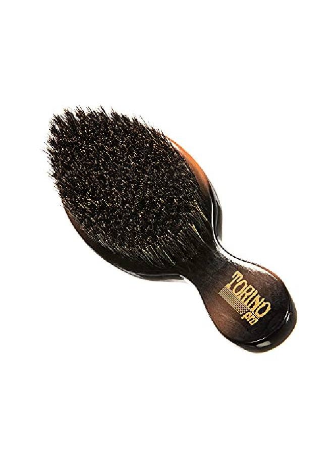 TORINO PRO WAVE BRUSHES BY BRUSH KING - Torino Pro Curve Wave Brush 158 Medium 100% Boar Bristle Curved 360 Wave Stub Brush Great For Laying Down 360 Waves And Use Before Using Wave Cap Or Durag Luxury Wave Brush For Men 360 - Image 1
