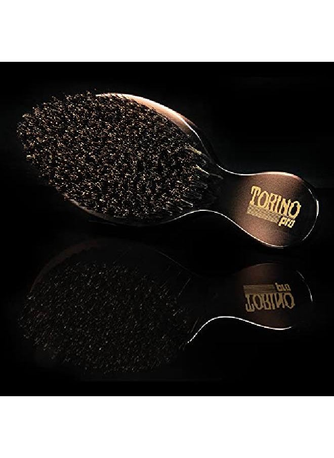 TORINO PRO WAVE BRUSHES BY BRUSH KING - Torino Pro Curve Wave Brush 158 Medium 100% Boar Bristle Curved 360 Wave Stub Brush Great For Laying Down 360 Waves And Use Before Using Wave Cap Or Durag Luxury Wave Brush For Men 360 - Image 1